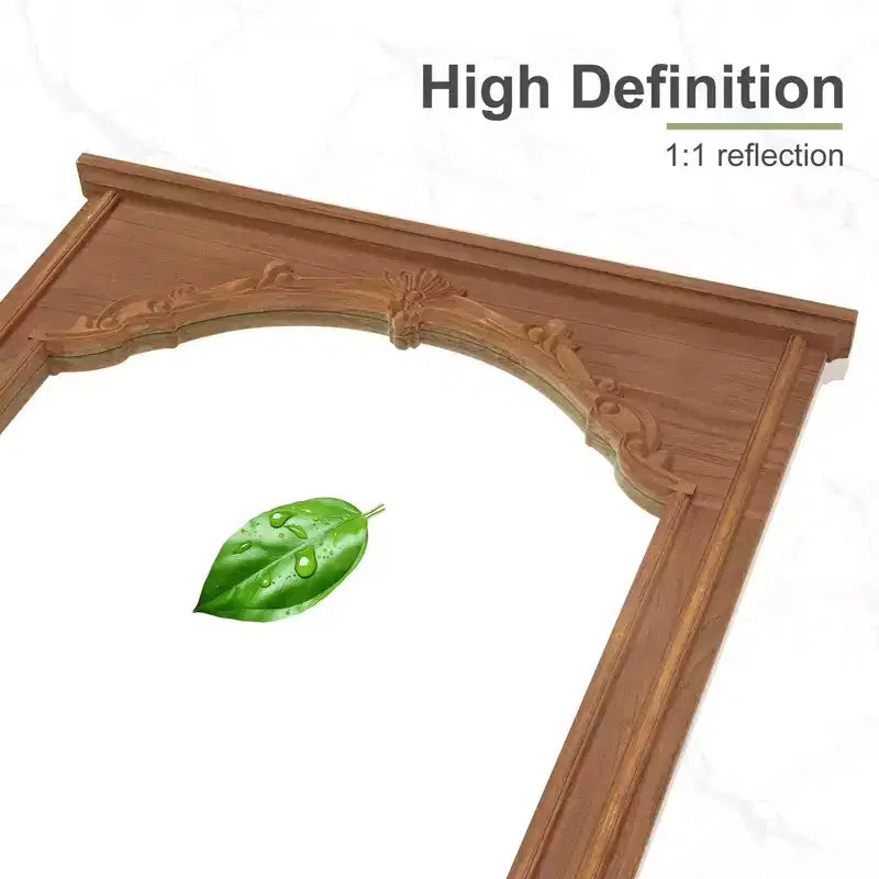 Miroir mural en bois massif pleine longueur avec détails sculptés 180x90cm