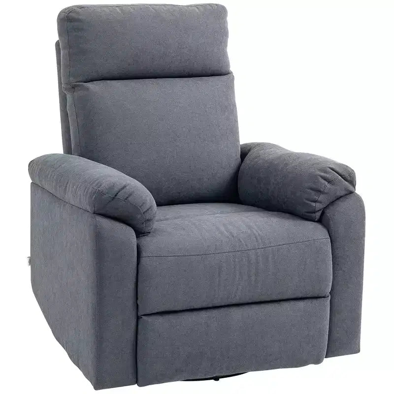 Fauteuil inclinable pivotant et berçant en tissu avec ressorts ensachés et repose-pieds