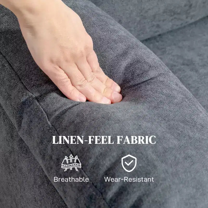 Fauteuil inclinable pivotant et berçant en tissu avec ressorts ensachés et repose-pieds