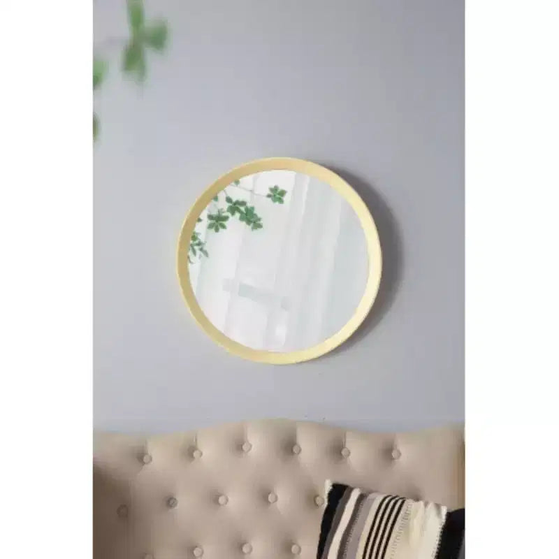 Miroir Mural Rond en Bois de Mangue Massif 20 po