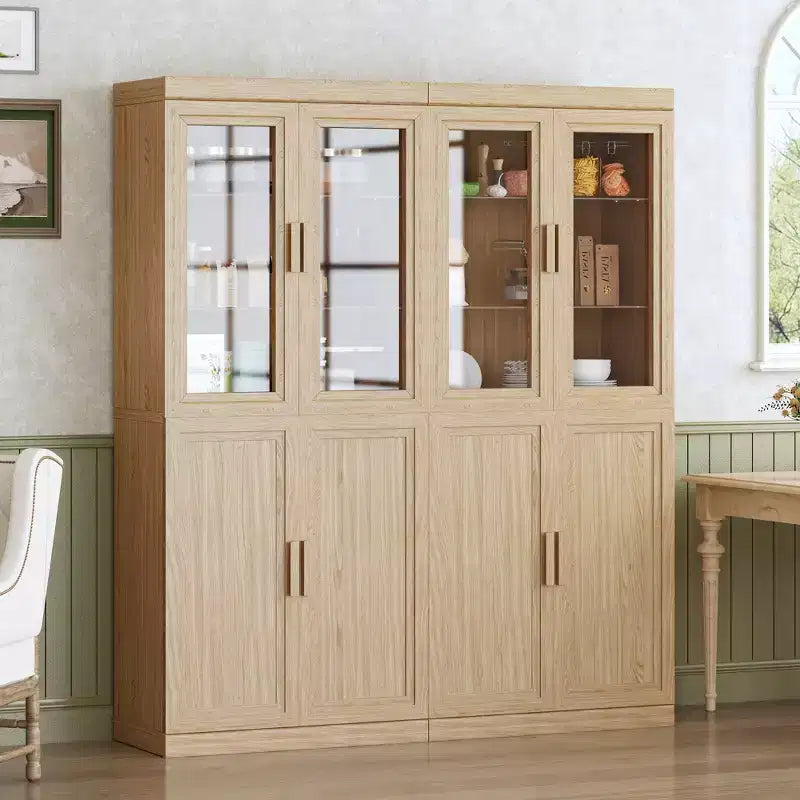 Grand meuble de rangement de garde-manger avec portes vitrées pour cuisine et salle à manger