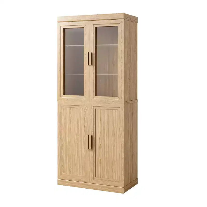 Grand meuble de rangement de garde-manger avec portes vitrées pour cuisine et salle à manger