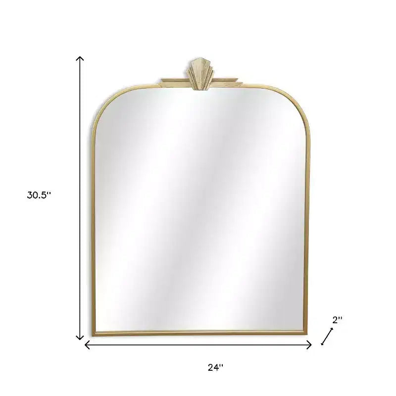 Miroir d'appoint arche en métal Art Déco 79 cm, doré