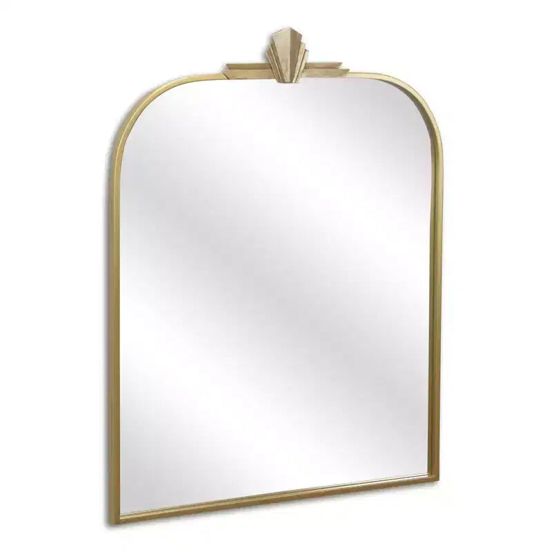 Miroir d'appoint arche en métal Art Déco 79 cm, doré