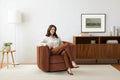 Whisen Swivel Accent Chair for Living Room, Comfy Sofa Chairs with Wood Base Side, Luxurious Upholstered Swivel Accent Chair