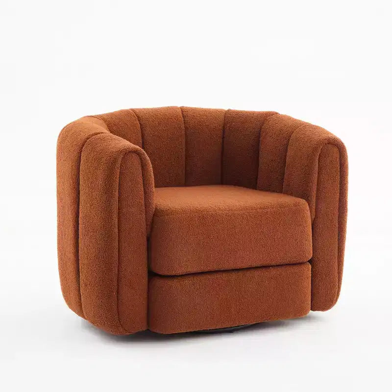 Fauteuil pivotant d'appoint rembourré avec base en bois