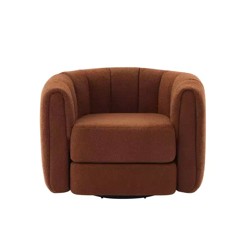Fauteuil pivotant d'appoint rembourré avec base en bois