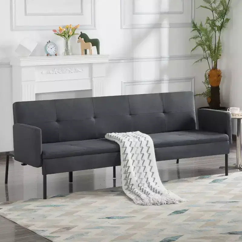 Canapé-lit futon convertible avec dossier réglable sur 5 positions 190 cm