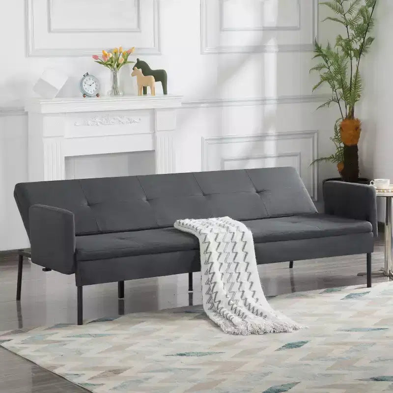 Canapé-lit futon convertible avec dossier réglable sur 5 positions 190 cm