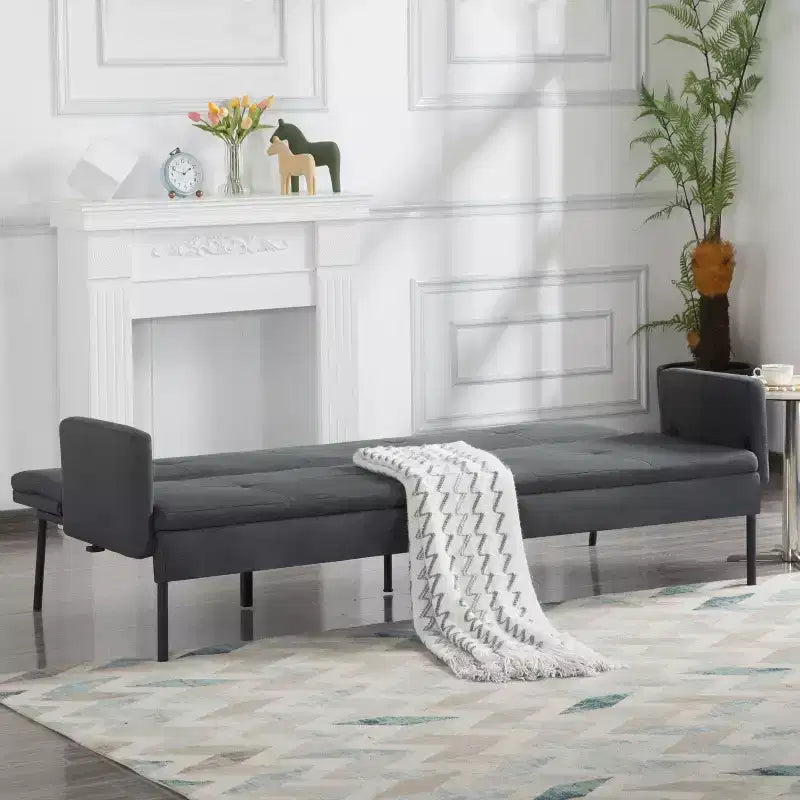 Canapé-lit futon convertible avec dossier réglable sur 5 positions 190 cm