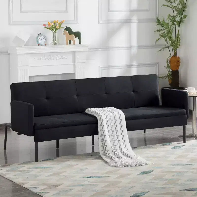Canapé-lit futon convertible avec dossier réglable sur 5 positions 190 cm
