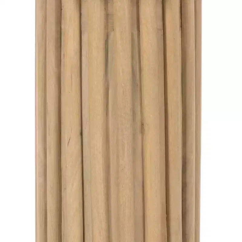 Bout de canapé rond en bois de manguier avec base cannelée 50 cm