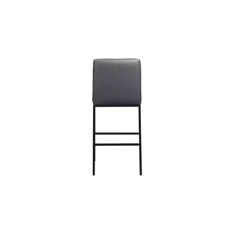 Tabouret d'appoint en similicuir vegan, gris, lot de 2