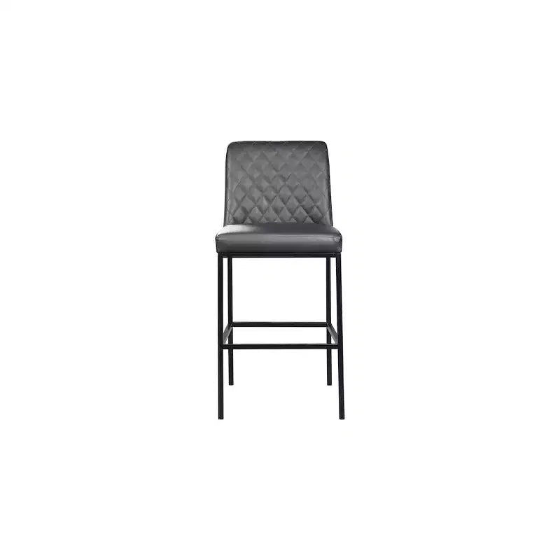 Tabouret d'appoint en similicuir vegan, gris, lot de 2