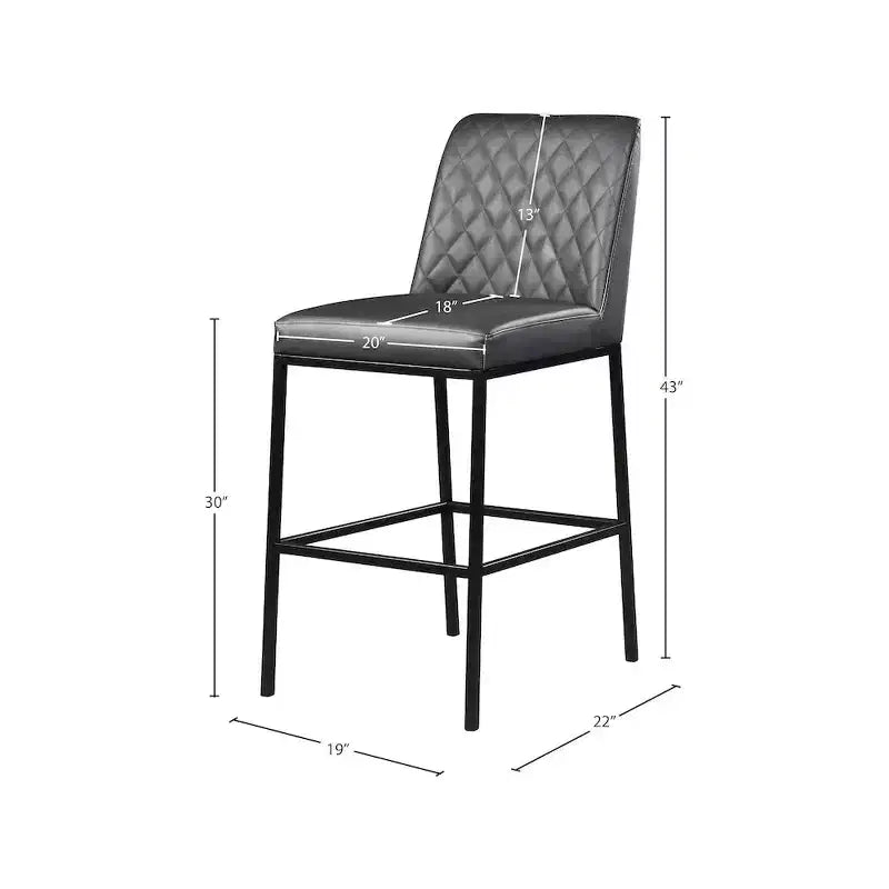 Tabouret d'appoint en similicuir vegan, gris, lot de 2