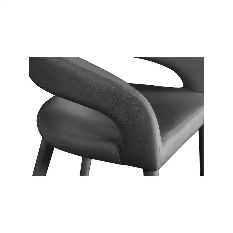 Tabouret d'appoint rembourré en velours, Gris