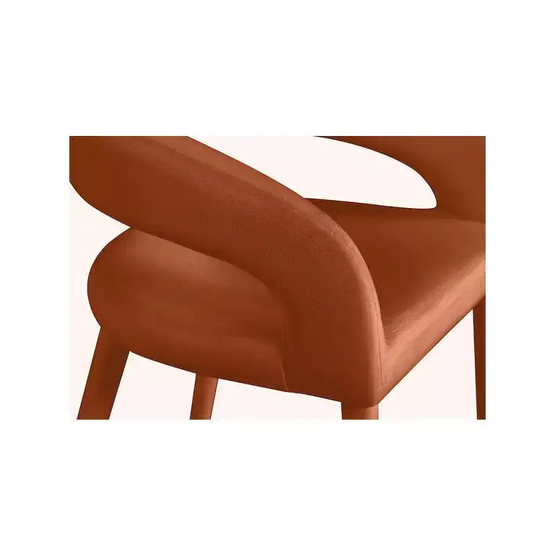 Tabouret d'appoint rembourré en velours, Cognac