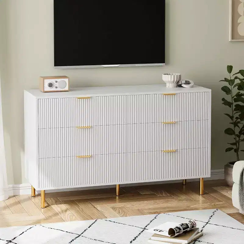 Meuble TV en panneaux de particules avec placard de rangement, pour téléviseurs jusqu'à 75''