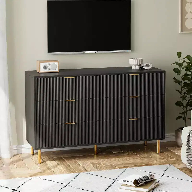 Meuble TV en panneaux de particules avec placard de rangement, pour téléviseurs jusqu'à 75''