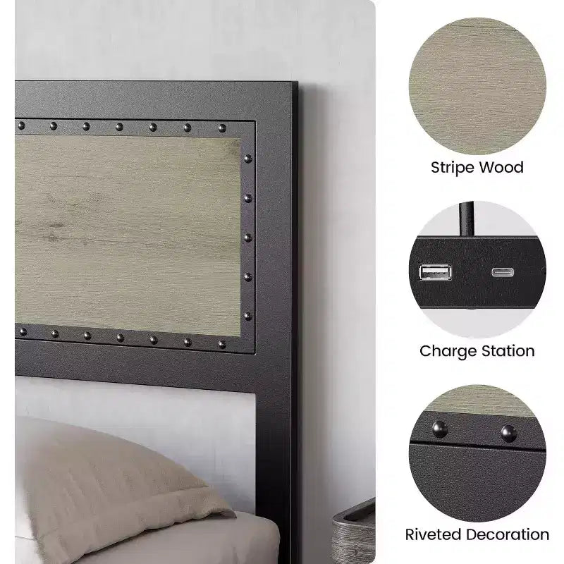 Commode double 6 tiroirs en bois avec poignées dorées 62''