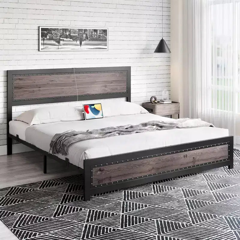 Commode double 6 tiroirs en bois avec poignées dorées 62''