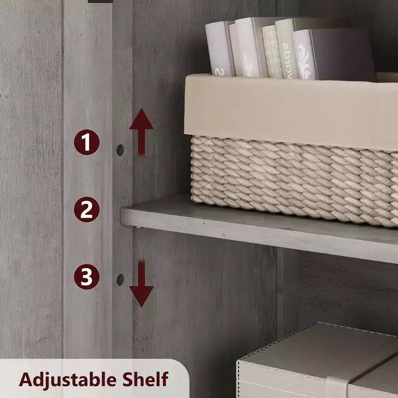 Meuble de rangement pour chaussures en bois avec 3 portes de grange 111 cm