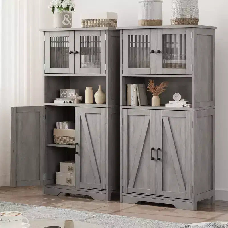 Meuble de rangement pour chaussures en bois avec 3 portes de grange 111 cm