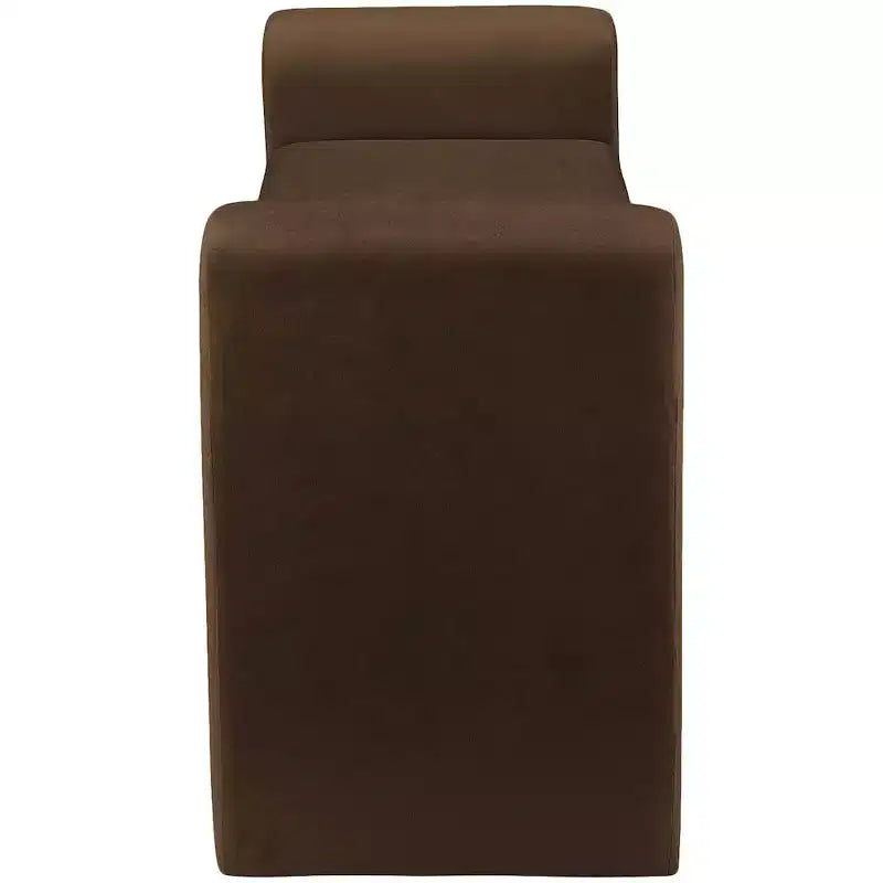 Banc rembourré en bois et tissu bouclé 77,5 po