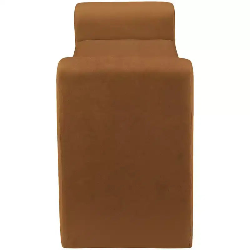 Banc rembourré en bois et tissu bouclé 77,5 po