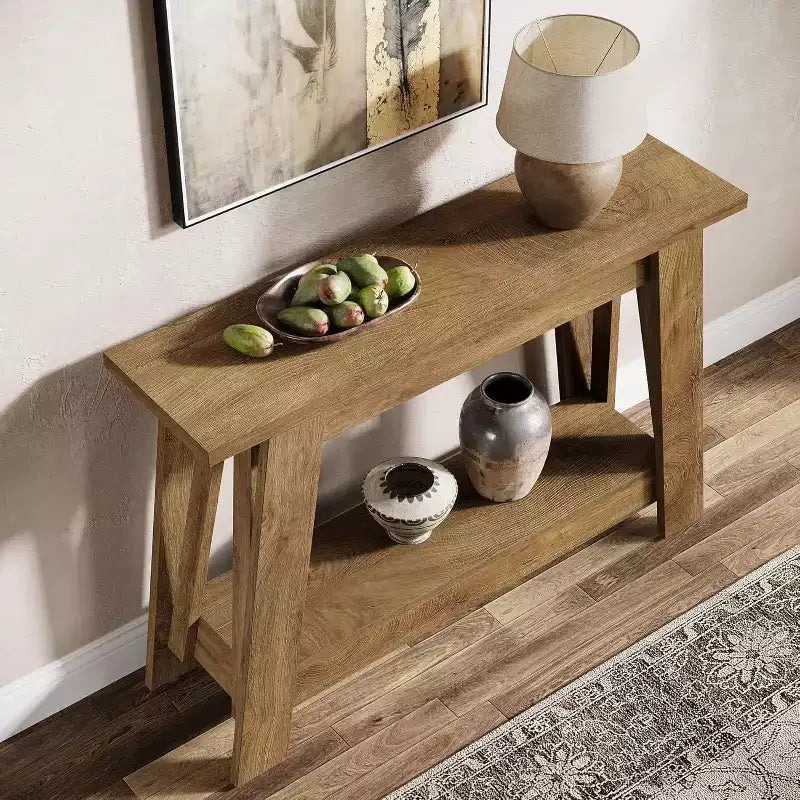 Console 2 niveaux en bois 105 cm