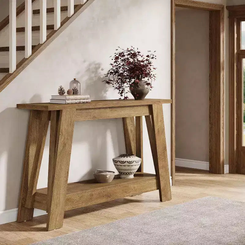 Console 2 niveaux en bois 105 cm