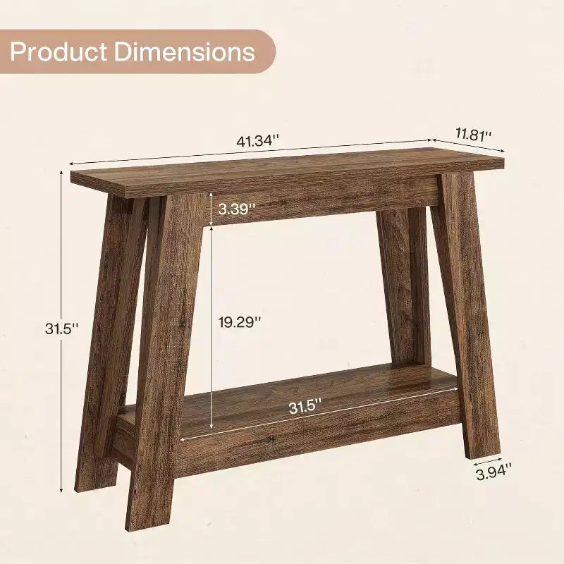 Console 2 niveaux en bois 105 cm