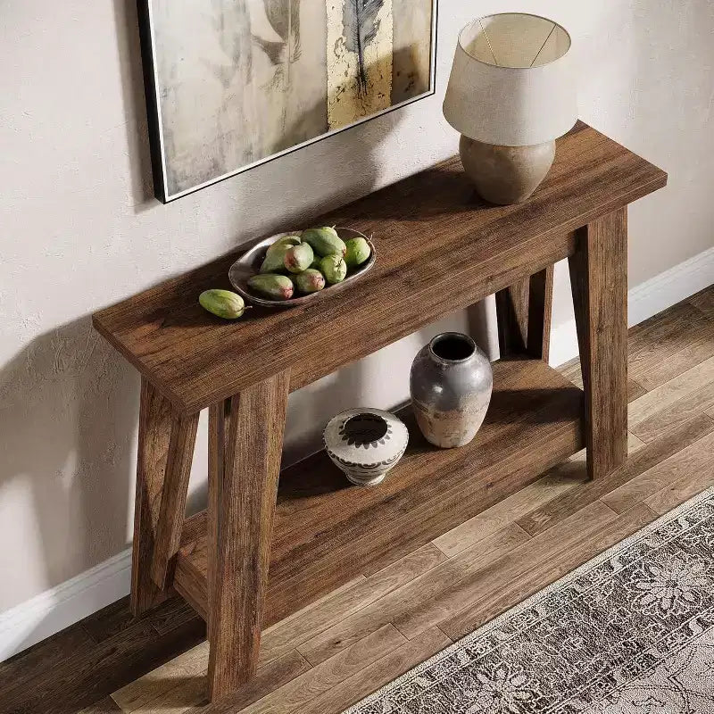 Console 2 niveaux en bois 105 cm