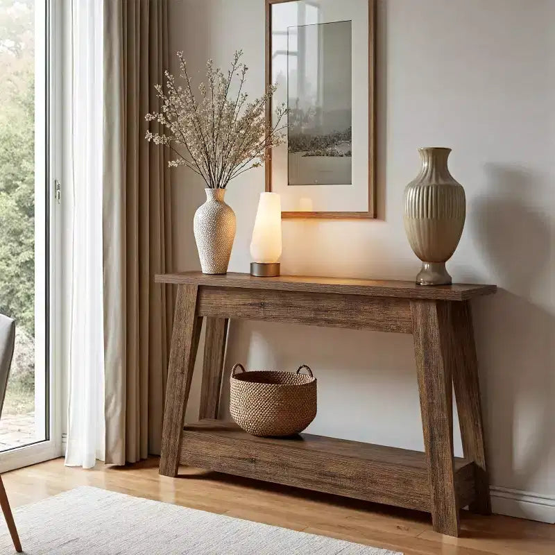 Console 2 niveaux en bois 105 cm
