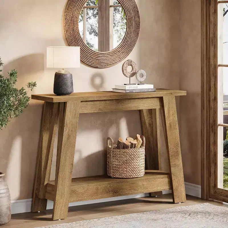 Console 2 niveaux en bois 105 cm