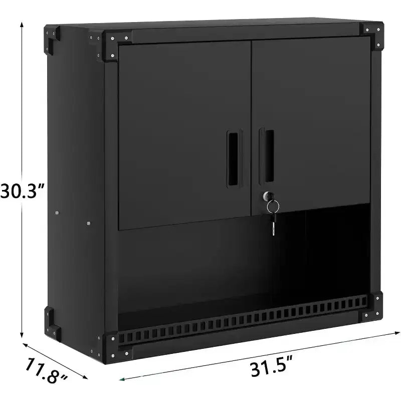 Armoire de rangement murale en acier avec serrure et étagères réglables, 127 cm