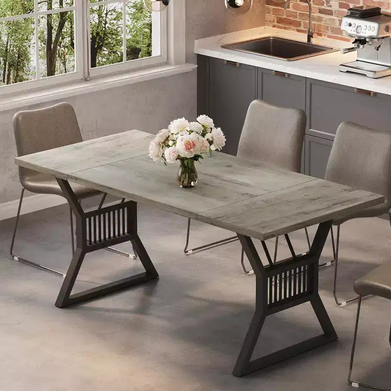 Table de salle à manger Bois & Métal 180 cm, 4-6 places