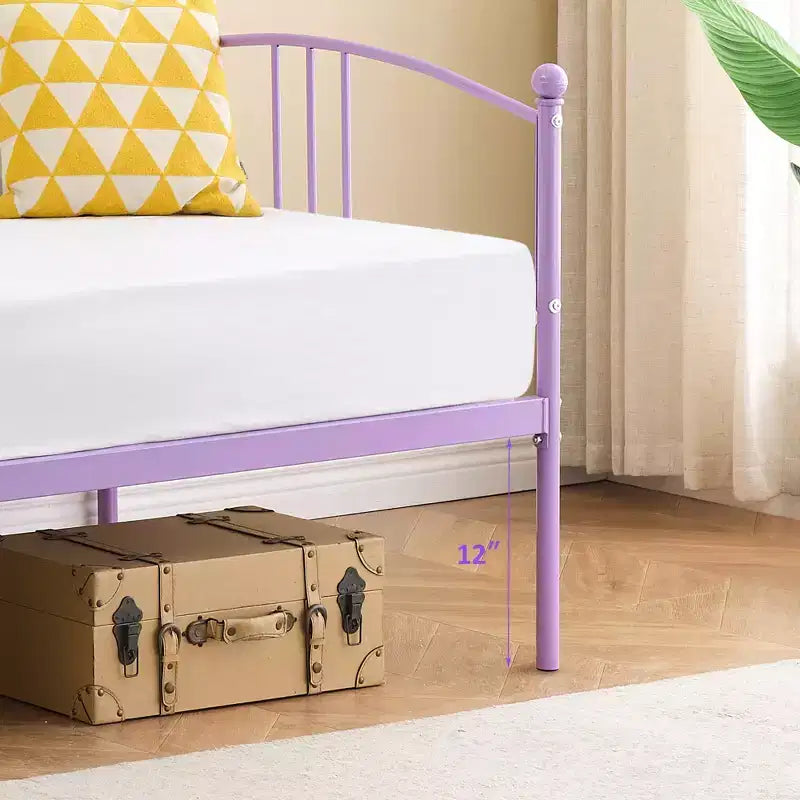 Lit de repos double en métal avec lit gigogne escamotable de 78,8" et 6 roulettes