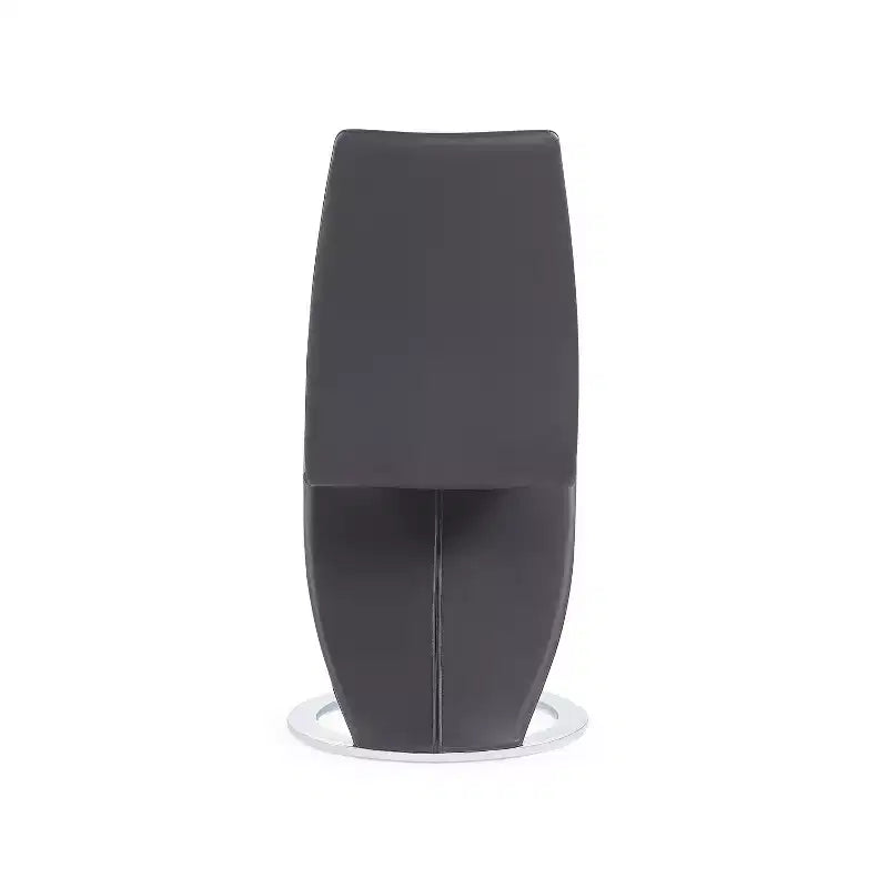 Chaise de salle à manger capitonnée en similicuir de 30 pouces avec piètement en fer à cheval chromé