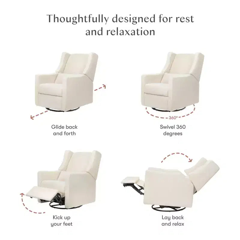 Fauteuil inclinable pivotant et coulissant en polyester 104 cm