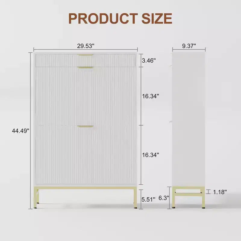 Meuble à chaussures en bois d'ingénierie 133 cm avec 3 tiroirs à abattant