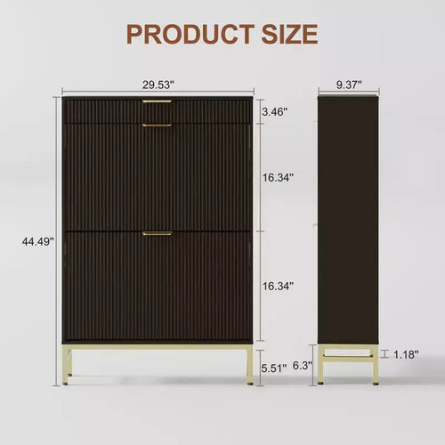 Meuble à chaussures en bois d'ingénierie 133 cm avec 3 tiroirs à abattant