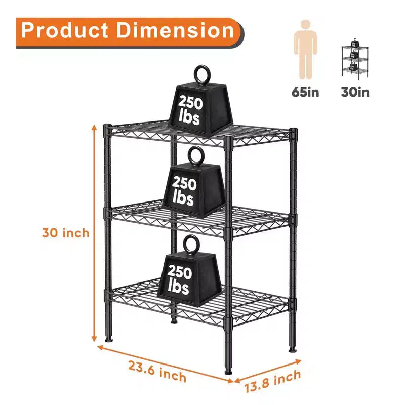 Étagère de rangement en fil métallique de 175,8 cm avec 5 tablettes ajustables