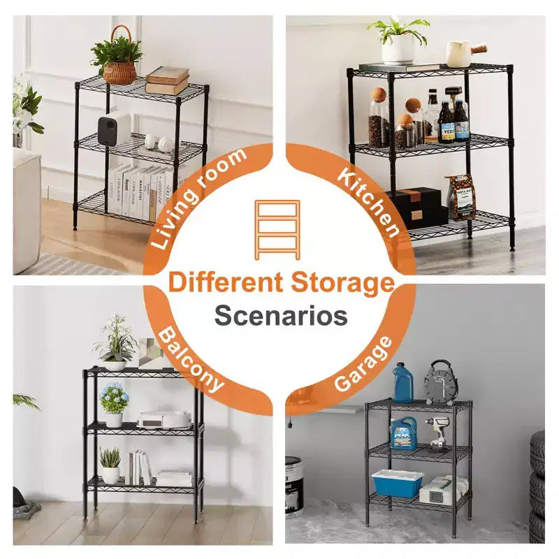 Étagère de rangement en fil métallique de 175,8 cm avec 5 tablettes ajustables