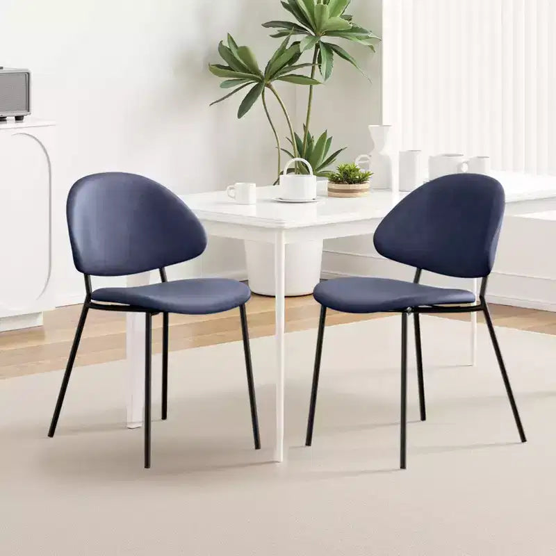 Ensemble de 4 chaises de salle à manger rembourrées avec cadre en métal, 80 cm