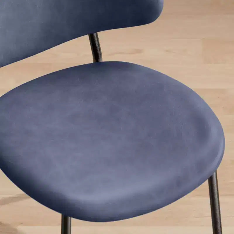 Ensemble de 4 chaises de salle à manger rembourrées avec cadre en métal, 80 cm