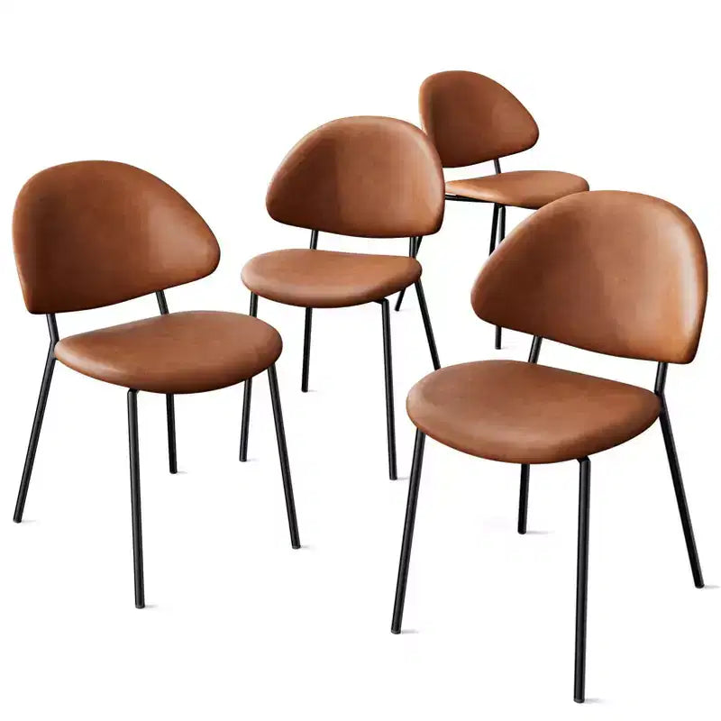 Ensemble de 4 chaises de salle à manger rembourrées avec cadre en métal, 80 cm