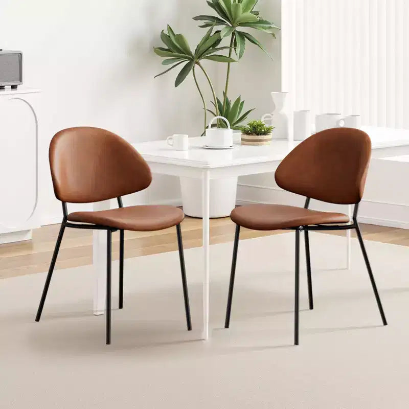 Ensemble de 4 chaises de salle à manger rembourrées avec cadre en métal, 80 cm