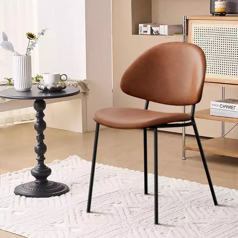 Ensemble de 4 chaises de salle à manger rembourrées avec cadre en métal, 80 cm