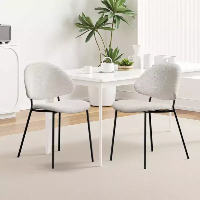 Ensemble de 4 chaises de salle à manger rembourrées avec cadre en métal, 80 cm